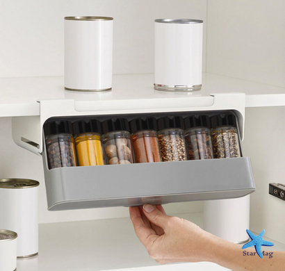 Навісний органайзер для спецій Under-shelf Spice Rack Набір баночок &ndash; спецівниць, 6 шт.
