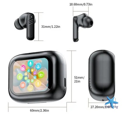 Наушники беспроводные LX10 TWS Earbuds в зарядном кейсе с цветным LED дисплеем