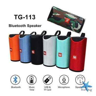 Акустична система T&G TG113 з Bluetooth та захистом від бризок ∙ Портативна колонка TiG TG113