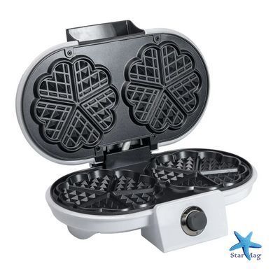 Вафельниця для бельгійських вафель 1200 Вт Sokany KJ-510 у формі серця, 10 шт ∙ Антипригарне покриття