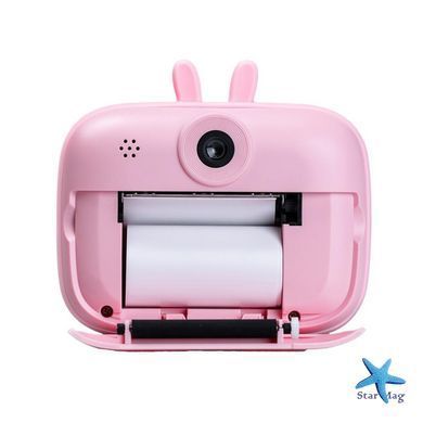 Фотоапарат дитячий зайчик з миттєвим друком знімків • Дитяча фотокамера з миттєвим друком знімків "Зайка"
