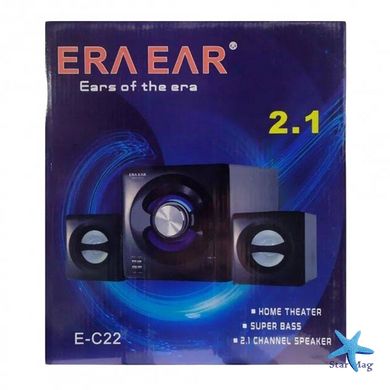 Акустическая мультимедийная система ERA EAR E-С22 2.1 Музыкальные колонки с сабвуфером