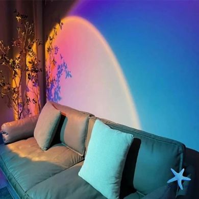 Лампа RGB Sunset Lamp Rainbow Modern Bedroom ∙ Проекционный светильник USB с эффектом заката / рассвета