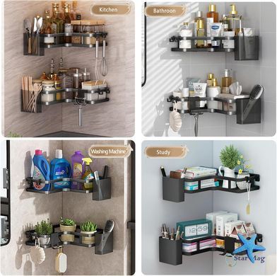 Кутові полиці для ванної Corner Shower Caddy ∙ Компактне та зручне зберігання аксесуарів Corner Shower Caddy