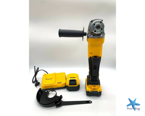 Акумуляторна болгарка 24V з 2 акумуляторами YELLOW &bull; Кутова шліфувальна машина бездротова для різання, шліфування та зачищення