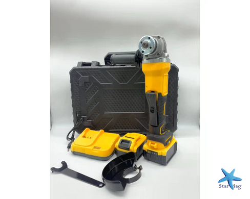 Акумуляторна болгарка 24V з 2 акумуляторами YELLOW &bull; Кутова шліфувальна машина бездротова для різання, шліфування та зачищення