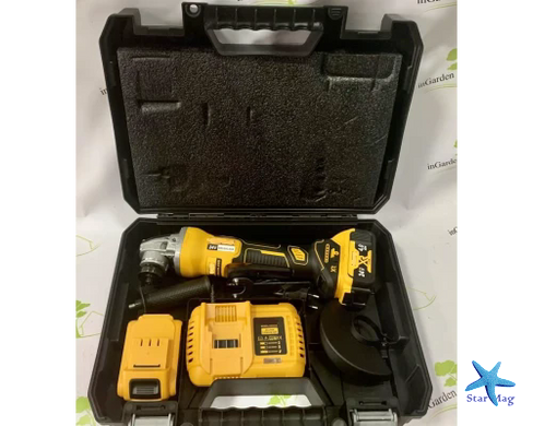 Акумуляторна болгарка 24V з 2 акумуляторами YELLOW &bull; Кутова шліфувальна машина бездротова для різання, шліфування та зачищення