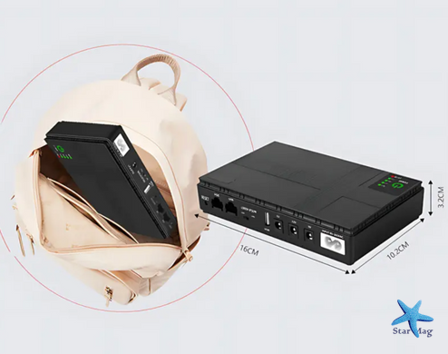 Бесперебойник для роутера DC UPS DC1018P 18W 10400mAh ∙ Источник бесперебойного питания DC1018P