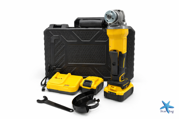 Акумуляторна болгарка 24V з 2 акумуляторами YELLOW &bull; Кутова шліфувальна машина бездротова для різання, шліфування та зачищення