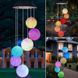 Садовая подвесная лампа с LED шарами на солнечной батарее · Разноцветные декоративные фонарики Музыка Ветра