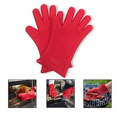 Жаропрочные термостойкие перчатки – прохватки RED GLOVE Силиконовые прихватки рукавицы для горячего