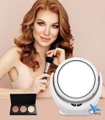 Портативне дзеркало для макіяжу з підсвіткою LED Mirror Lamp USB Настільне косметичне дзеркало