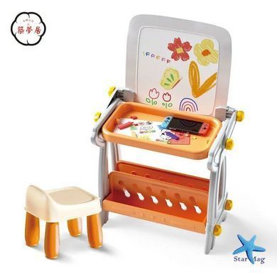 Дитячий стіл B8020 магнітна дошка для малювання конструктор з блоків &bull; Розвивальний набір стіл мольберт магнітна дошка і конструктор 4 в 1