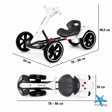 Детский электромобиль GO KART F1 с пультом и Bluetooth 390 Вт белый &bull; Детский электрокарт GO KART F1 на аккумуляторе с пультом управления