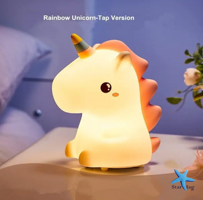 Силиконовый ночник – светильник Единорог с сенсорным управлением LED USB Cute Unicorn · 7 цветов подсветки