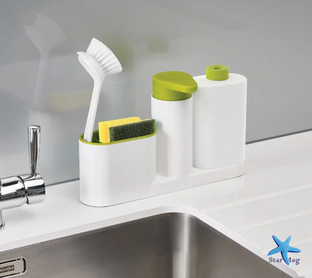Органайзер для кухни Sink Tidy Set 3 в 1 Дозатор моющих средств + дозатор мыла + держатель кухонных принадлежностей