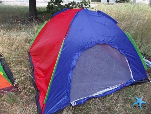 Туристическая складная палатка четырехместная,  250x200 см