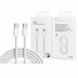 Кабель Type-C&ndash;Type-C 26X-198 60W 1 м белый &bull; Кабель USB-C&ndash;USB-C 26X-198 для быстрой зарядки iPhone 17 Pro Max с тканевой оплеткой и SIM-ключом