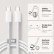 Кабель Type-C&ndash;Type-C 26X-198 60W 1 м белый &bull; Кабель USB-C&ndash;USB-C 26X-198 для быстрой зарядки iPhone 17 Pro Max с тканевой оплеткой и SIM-ключом