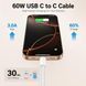Кабель Type-C&ndash;Type-C 26X-198 60W 1 м белый &bull; Кабель USB-C&ndash;USB-C 26X-198 для быстрой зарядки iPhone 17 Pro Max с тканевой оплеткой и SIM-ключом