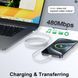 Кабель Type-C&ndash;Type-C 26X-198 60W 1 м белый &bull; Кабель USB-C&ndash;USB-C 26X-198 для быстрой зарядки iPhone 17 Pro Max с тканевой оплеткой и SIM-ключом