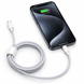 Кабель Type-C&ndash;Type-C 26X-198 60W 1 м белый &bull; Кабель USB-C&ndash;USB-C 26X-198 для быстрой зарядки iPhone 17 Pro Max с тканевой оплеткой и SIM-ключом