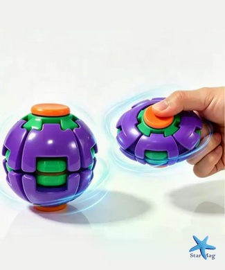 Шар-головоломка Магический Боб 26X-473 &bull; Антистресс-игрушка Puzzle Ball 26X-473 с вращающимся механизмом, спиннер-гироскоп фиджет для детей и взрослых