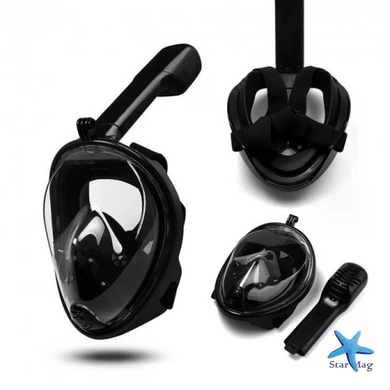 Маска полнолицевая Tribord Freebreath для снорклинга и плавания &bull; Маска для подводного наблюдения с трубкой Dry Top и панорамным обзором