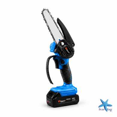 Аккумуляторная цепная мини-пила DOMOTEC CHAIN SAW 6&Prime; 68V 8Ah для обрезки веток &bull; Садовая аккумуляторная пила DOMOTEC CHAIN SAW 6&Prime; для деревьев, кустов и дачи