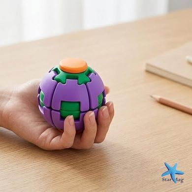 Шар-головоломка Магический Боб 26X-473 &bull; Антистресс-игрушка Puzzle Ball 26X-473 с вращающимся механизмом, спиннер-гироскоп фиджет для детей и взрослых