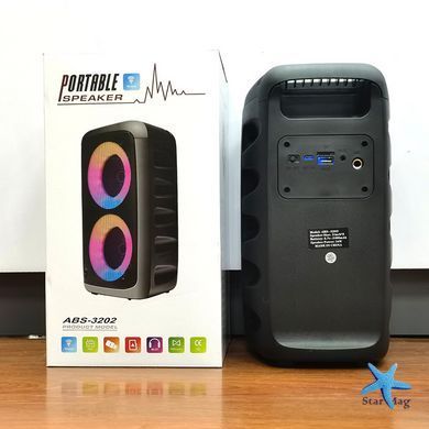 Портативная Bluetooth колонка ABS-3202 &bull; Беспроводная акустическая колонка для музыки, дома, отдыха и поездок