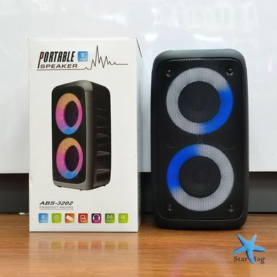 Портативная Bluetooth колонка ABS-3202 &bull; Беспроводная акустическая колонка для музыки, дома, отдыха и поездок