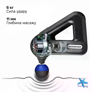 Массажер INSPIRE SL-8890 &bull; Перкуссионный массажный пистолет с 12 насадками для мышц и тела