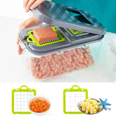 Овощерезка мультислайсер AND1536 Vegetable Cutter &bull; Ручной измельчитель для овощей, фруктов, салатов и домашней нарезки