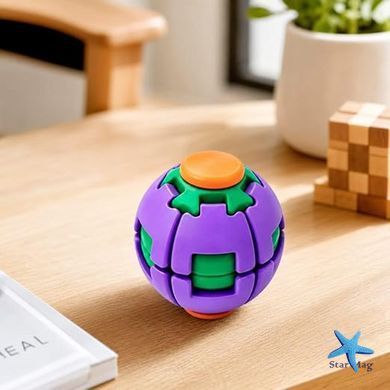 Шар-головоломка Магический Боб 26X-473 &bull; Антистресс-игрушка Puzzle Ball 26X-473 с вращающимся механизмом, спиннер-гироскоп фиджет для детей и взрослых