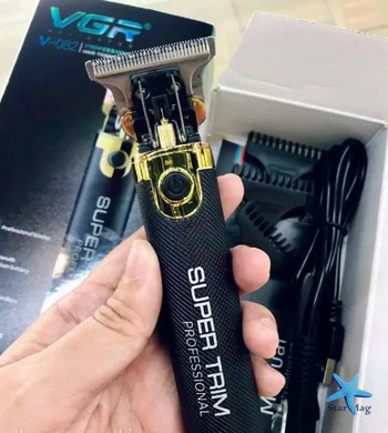 Машинка для стрижки VGR V-082 для волос и бороды &bull; Аккумуляторный триммер с USB-зарядкой, насадками 1/2/3 мм и лезвиями из нержавеющей стали