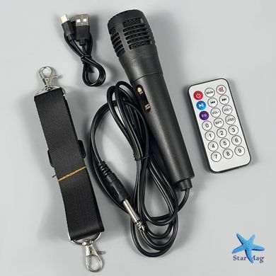 Портативная колонка Sing-e ZQS4239 с микрофоном и светомузыкой &bull; Bluetooth колонка для музыки, караоке, дома и отдыха