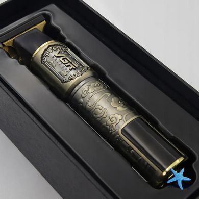 Триммер VGR V-073 аккумуляторный для бороды и волос ∙ Аккумуляторная машинка для стрижки от USB + 4 насадки VGR V-073