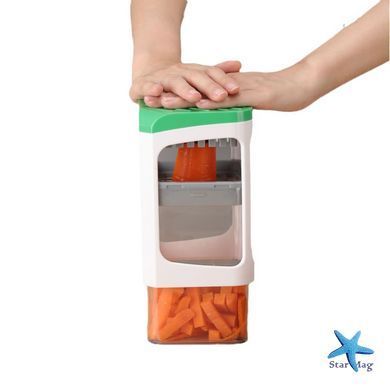 Ручна овочерізка з контейнером Genius Nicer Dicer Кухонний слайсер - терка з насадками 7 в 1