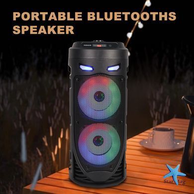 Портативная колонка Sing-e ZQS4239 с микрофоном и светомузыкой &bull; Bluetooth колонка для музыки, караоке, дома и отдыха