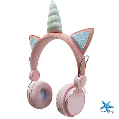 Дитячі бездротові навушники Єдиноріг Unicorn Wireless headSet AH-808 ∙ Bluetooth 5.0 ∙ USB ∙ HD звук ∙ Складні ∙ Регульований розмір