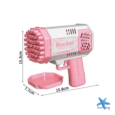 Генератор мыльных пузырей Bazooka Rocket Bubble Gun 69 &bull; Пушка для мыльных пузырей с отверстиями и подсветкой
