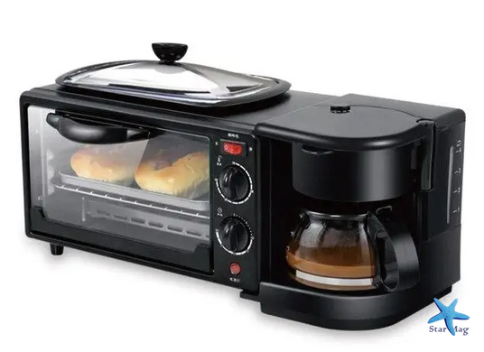 Електрична домашня піч – духовка RAF R.5308B 3 в 1 з кавоваркою та гриль-сковородою