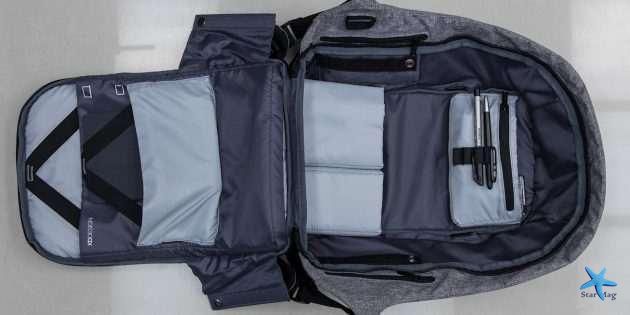 Рюкзак Bobby Антивор серый с USB портом