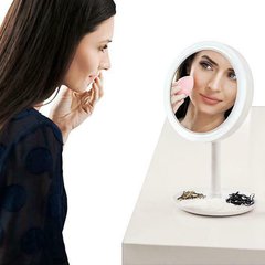 Косметическое круглое зеркало с LED подсветкой | Настольное зеркало для макияжа