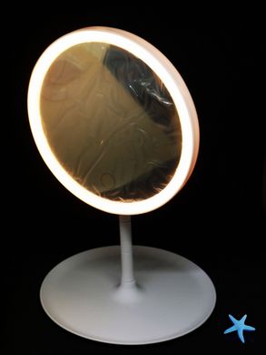 Косметичне настільне кругле дзеркало для макіяжу з LED підсвіткою