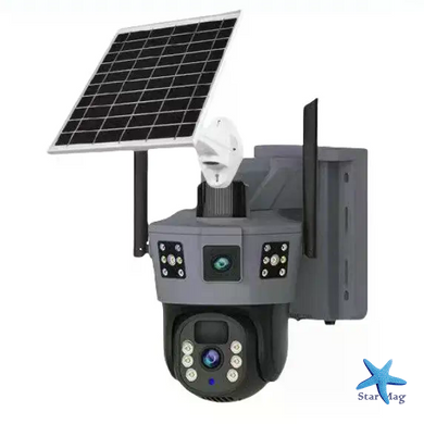 4G-камера TP18 360&deg; черная &bull; Уличная автономная IP-камера Solar PTZ 6 Мп с SIM-картой, солнечной панелью и V380 Pro