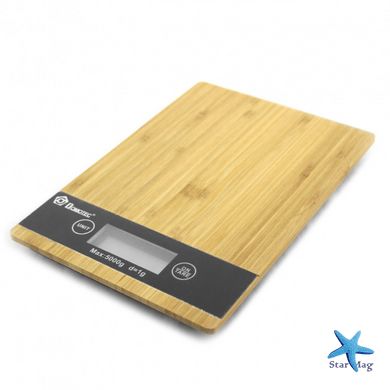 Весы кухонные электронные Domotec MS-A Wood с сенсорным дисплеем и платформой из дерева, до 5 кг