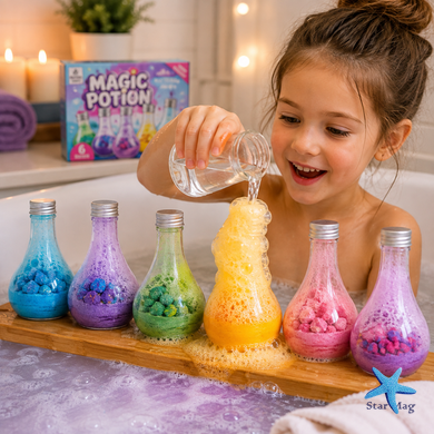 Бомбочки для ванни Tub Works 26X-309 6 шт. &bull; Дитячий набір Tub Works Kids Bath Bomb Magic Potion 26X-309 із шипучими зіллями, кольоровою піною та бульбашками для гри під час купання