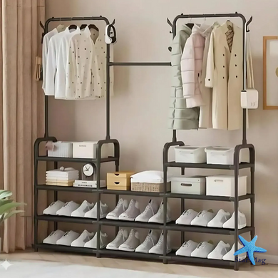 Багатофункціональна вішалка для зберігання Multi Functional Coat Rack AND 9130-4 &bull; Підлогова стійка-органайзер для одягу, сумок, капелюхів та аксесуарів